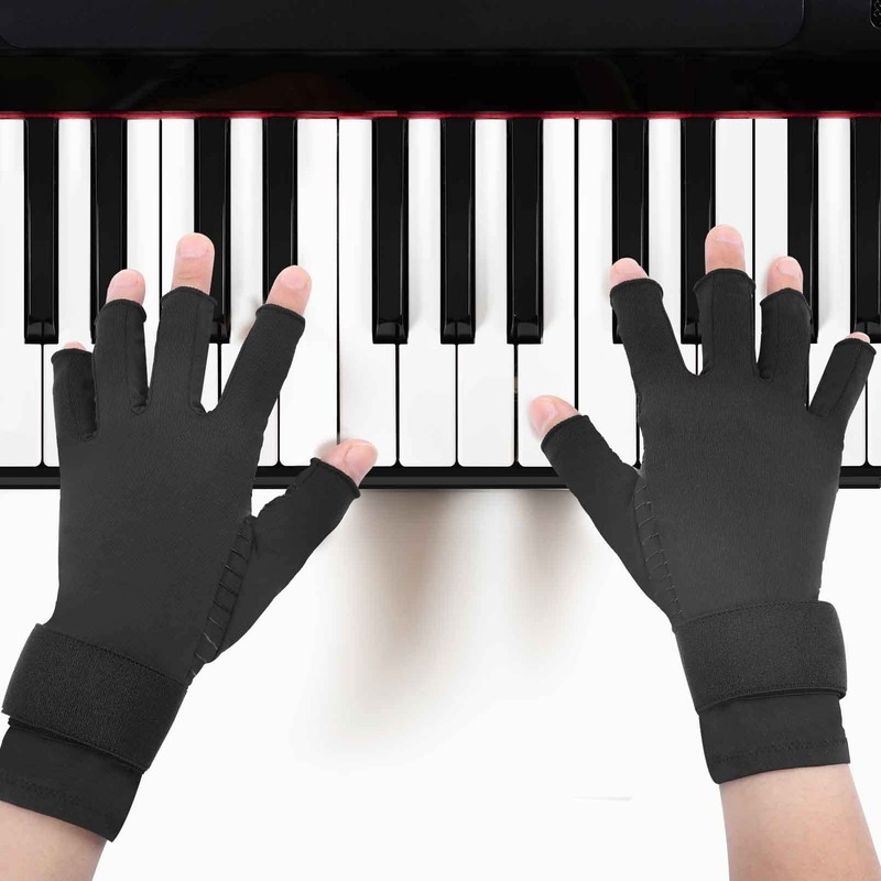Tikaton Arthritis Compression Gloves with Adjustable Wrist Strap for Women