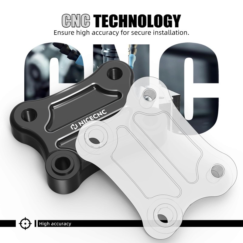 NICECNC Handlebar Riser Pull Back Plate Aluminium Black Handlebar Displacement