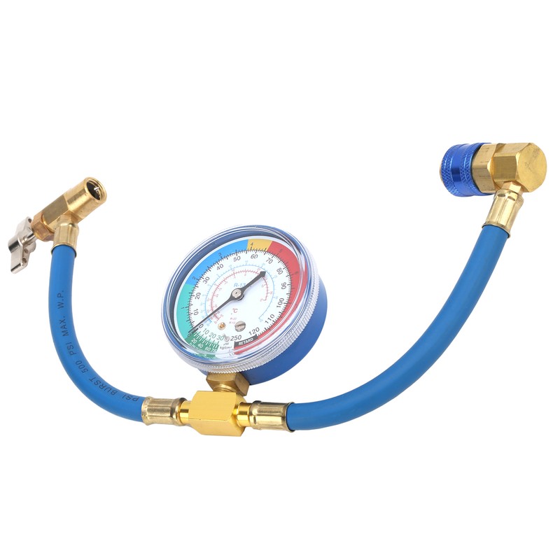 Car R134A Air Conditioning Coolant Hose Pressure Gauge 0‑250psi Fluoridize