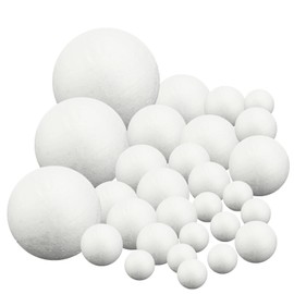 Gukasxi 92Pcs White Foam Balls 6cm Polystyrene Balls Smooth Craft Foam Balls for DIY Crafts School Projects Christmas Decorations