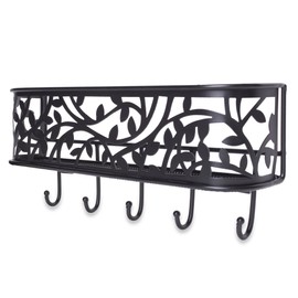 DII Home Traditions Mail, Letter & Key Holder - Wall Mounted for Hanging in Entryway, Kitchen, Garage, Mudrooms - Black