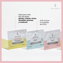 ENVERA | Kit de Muestras: Protector Solar Facial FPS50+ UVA/UVB, PRIMER y Suero Nutritivo | Skincare para Todo Tipo de Piel | Vegano