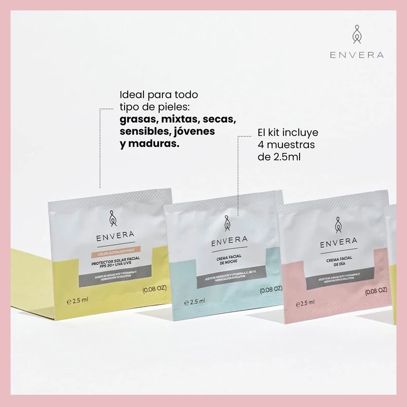 ENVERA | Kit de Muestras: Protector Solar Facial FPS50+ UVA/UVB,