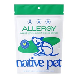 Native Pet Allergy Chews for Dogs – Air-Dried Soft Chews Made with Real Chicken, Supports Itch Relief, Seasonal Allergies & Immune Health, 60 Count