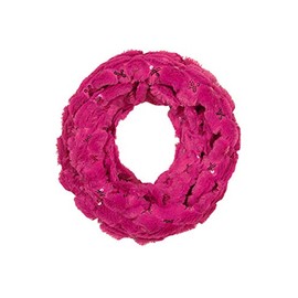ScarvesMe Faux Fur Glitter Cross Accent Soft Cozy Infinity Loop Scarf (Fuchsia)