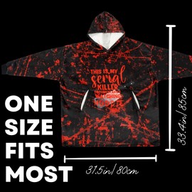 Serial Killer Gifts for Women, True Crime Gifts for Women - This Is My Serial Killer Documentaries Watching Hoodie- True Crime Wearable Flannel Blanket With Hat, Hoodie for Crime Lover Fans, One Size
