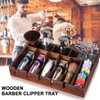Noverlife Wooden Barber Clipper Tray, Anti-slip Hairdresser Clipper Organizer, Wood