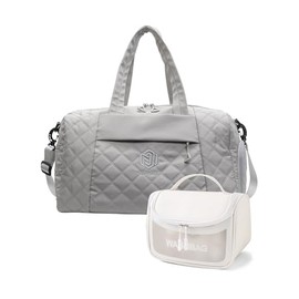 Remedare Travel Duffle Bag for Women Weekender Bag Luggage with Toiletry bag Shoe Pocket for Hospital,Gym and Airplane Travel, Grey