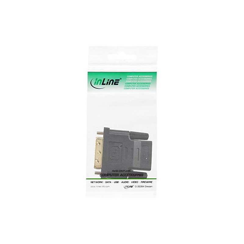 InLine 17660P HDMI-DVI Adapter, HDMI Female to DVI Male, Gold-Plated