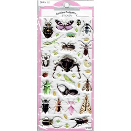 3D Insects Bug Butterfly beatle sticker decal 1 sheet Dimensions: 18 cm x 10 cm