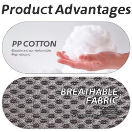 runfider Car Booster Thick Height Adjustable Seat Cushion with Breathable Mesh Cover, Portable Seat Cushion for Driving, Office Chairs Wheelchairs Trucks SUV's and Home Use Gray