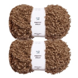 Pretty Jolly Teddy Fur Yarn - Super Soft, Chunky, Fluffy & Fuzzy, Faux Fur, Eyelash Yarn for Crochet & Knit (Total Length 110yds/7.05oz) (Brown)