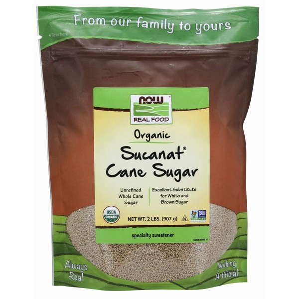 NOW Foods Sucanat, Organic Cane sugar, 32-Ounce (Pack of 4)