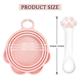 Andiker Dosenöffner und Dosenabdeckung für Tiernahrung, Mini-Silikon-Haustierfutterlöffel, Vakuum-Silikon-Dosenabdeckung für Katzenfutter in verschiedenen Größen, wiederverwendbarer Dosenöffner für