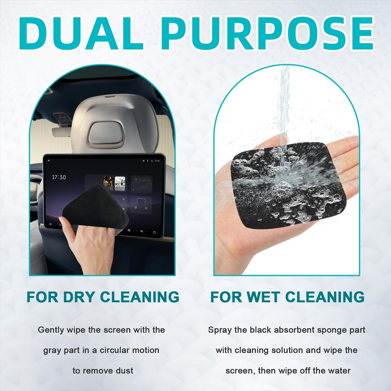Car Screen Cleaner,Foldable Car Screen Cleaner Cloth,Square Microfiber Auto Screen