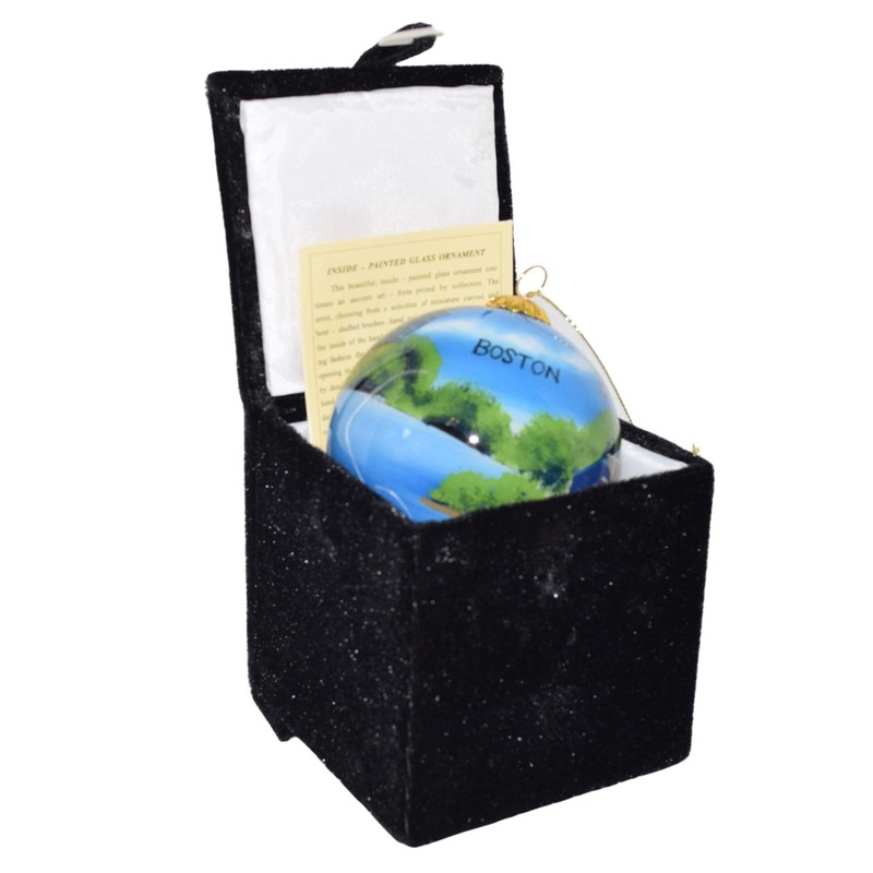 Blown Glass Christmas Ornament | Skyline View from Charles River