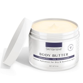 SKINTENSIVE Body Butter with Sea Buckthorn Extract - Organic Coconut Oil Body Butter Ointment for Eczema-Prone Skin, 8 oz