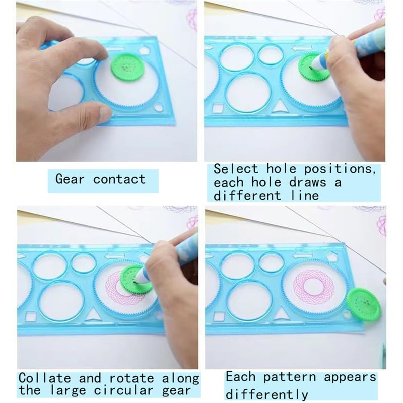 EYAKEG 1 Pcs Transparent Blue Plastic Washable Drawing Painting Graphics