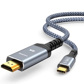 Highwings USB C to HDMI Cable @60Hz 4K, USBC to HDMI 1.8M, [Thunderbolt 3/4/5 Compatible] Type-C to HDMI Cord 2.0 Braided for iPhone 16/15 Series, MacBook Pro/Air, iPad, Surface, Galaxy, XPS, and More