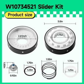 W10734521 Washer Clutch Kit Compatible with Whirlpool Maytag Kenmore Crosley, Slider Kit W10006484 W10006494 W10275082 W10447975 W10905025
