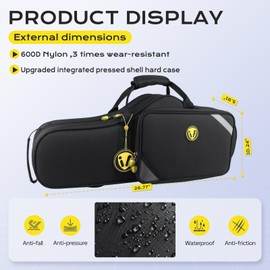 Omebaige Sax Cases, Lightweight Alto Sax Case for Eb Alto Saxophone; (IF-ALTOSAX-SF01)