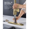 FORIOUS Gold Kitchen Faucet with Pull Down Sprayer, Stainless Steel
