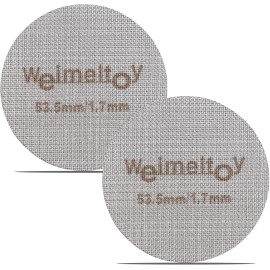 WEIMELTOY 53.5mm Puck Screen 2 Pack Reusable 316 Stainless Steel for Espresso Portafilter