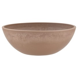 PSW Pot Collection Shallow Garden Bowl Low Planter for Succulents, Bonsai, Fairy Gardens, Herbs, 12-inch, Taupe