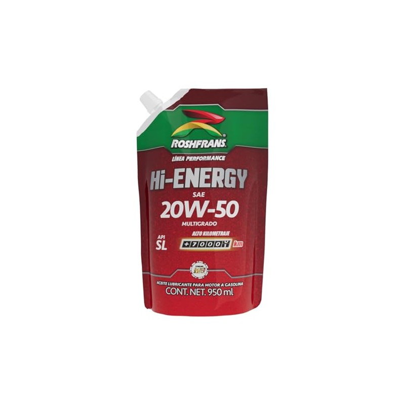 ROSHFRANS - Aceite Alto Kilometraje HI ENERGY 20W50 de 0.950L