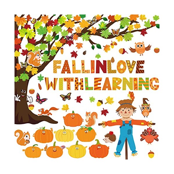 135 Pieces Fall Classroom Bulletin Board Decorations Autumn Thanksgiving Fall