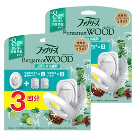 Febreze 【Bulk Purchase】 Deodorant Air Freshener for Toilet Bergamot Wood Refill Case 6.3mL + Refill 6.3mL x 2 pieces x 2