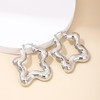 Chunky Hollow Star Big Large Hoop Earrings for Women Dainty
