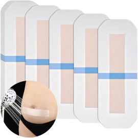 C-Section Waterproof Abdominal Incision Silicone Bandages Post Hysterectomy Tummy Tuck Shower Protector Scar Cover with Protective Pad Patches Large Island Dressing Wound Care 4x10 Pack of 10