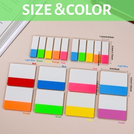 360Pcs Sticky Index Tabs Flags Set, FANDAMEI 160Pcs Filing Tabs & 200Pcs Mini Sticky Flags for Office School, PageMarkers Tape Flags Classify Files Tabs Flags as Book Tags Stickers Index Markers