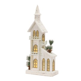 Melrose 87667 LED Church Figurine, 27-inch Height, Wood