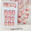 Pink Gradient Square Press on Nails Short, False Nails With
