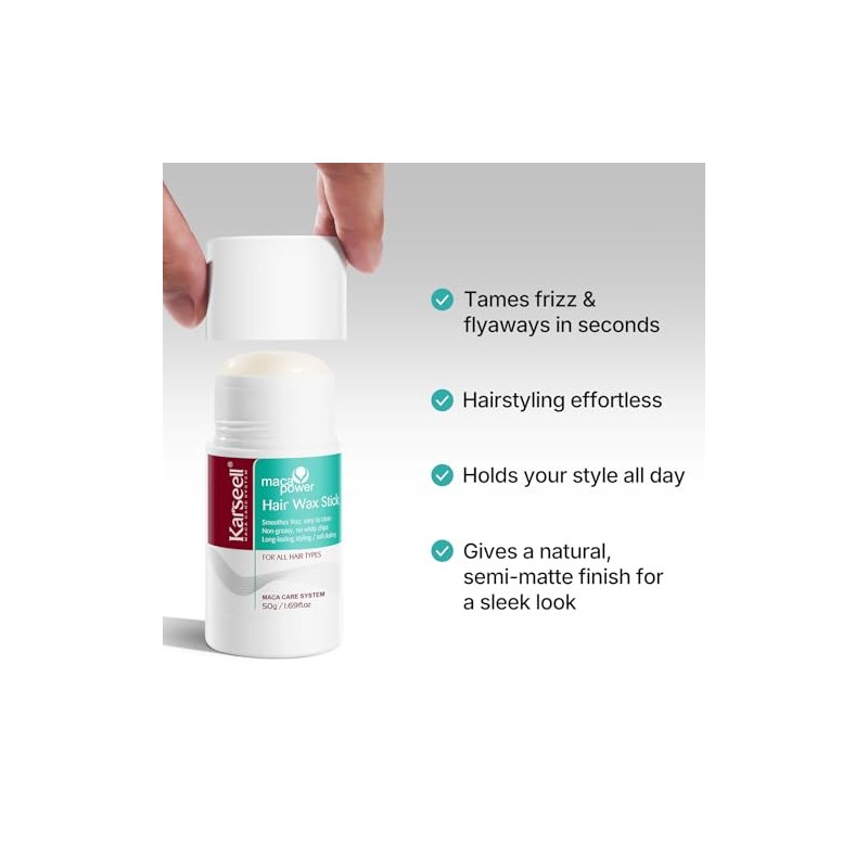 Karseell Cera en Barra para Cabello, Control de Pelos Sueltos,