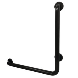Kingston Brass GBL1224CSL0 24"x 24" L-Shaped Grab Bar - Left Hand, Matte Black