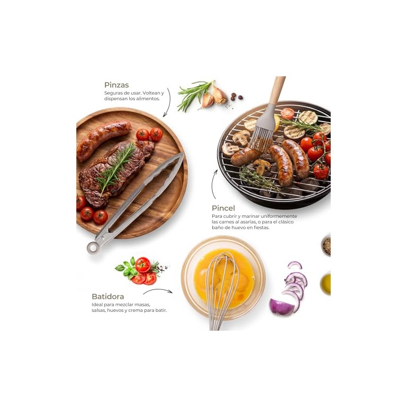 Utensilios de Cocina de Silicona, Juego de 12 Herramientas de