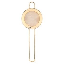 Powder Filter, Stainless Steel Fine Mesh Strainer Colander Sieve Sifters with Long Handle, Strainer Accessories(Gold), food strainers