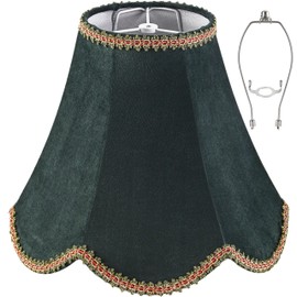 PAPAYA Lamp Shades 1Pc Scalloped Lamp Shade Green Petal 6" x 13" x 10.6"