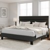 GarveeHome King Bed Frame with Adjustable Headboard, Linen Fabric Upholstered
