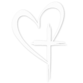 Car Stickers for Women - White Heart Cross Car Sticker, Love Heart Cross Stickers, Waterproof Christian Cars Accessories, Window Decals, Decals for Vehicles, Cars Decal for Women Faith-Based Sticker