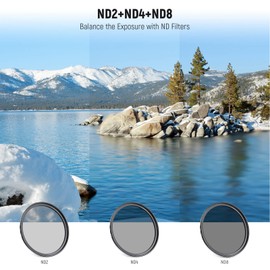 NEEWER 58mm ND Filter Kit and Lens Accessories, ND2 ND4 ND8 UV FLD CPL(Circular Polarizing) Filter Set with Lens Cap/Tulip Shaped Lens Hood/Collapsible Rubber Lens Hood
