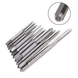 Saipor 10 Pcs Tap Thread Tap Set Tap Drill High Speed Steel Screw Hand Tap Screw Hand Tap Drilling Thread Die Set Thread Wire Tap M1/M1.2/M1.4/M1.6/M1.7/M1.8/M2.5/M3.5
