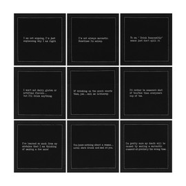 Five Star Napkins Snarky Quotes, Black Cotton Cocktail Napkins, Beverage Napkins, Bar Napkins, Cloth Napkins, Party Napkins, Events, Holidays, Weddings, Birthdays, Disposable, 4.5" x 4.5"- (50x)