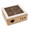 The Square Wooden Herbal Tea Box with 4 Tea Boxes,