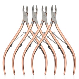 XINMEIWEN 4Pieces Cuticle Trimmer Cuticle Nipper Cuticle Remover Cuticle Cutter Stainless Steel Cuticle Cutter Clipper Nail Tools for Fingernails and Toenails (Rose)