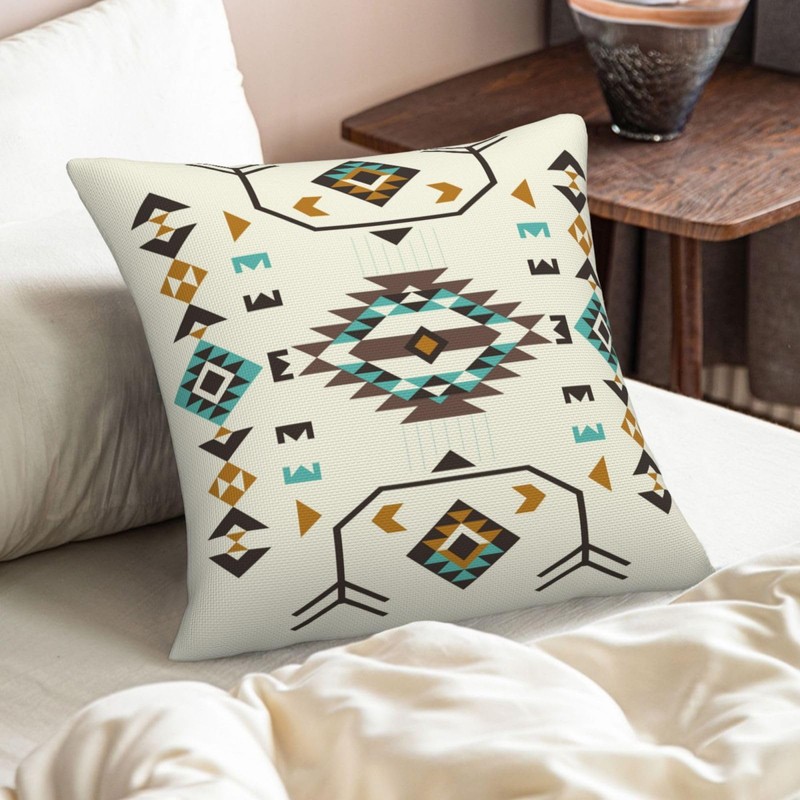 Native American Pattern Throw Pillow Covers Vintage Aztec Style Couch
