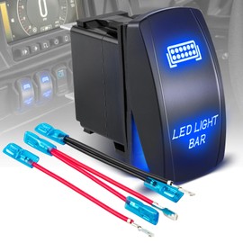 Anina LED Light Bar Rocker Switch 12/24V 5 Pin Laser Engraved ON/Off for Polaris Ranger UTV Ranger RZR Truck Can-Am Car Boat Marine ATV with Jumper Wire